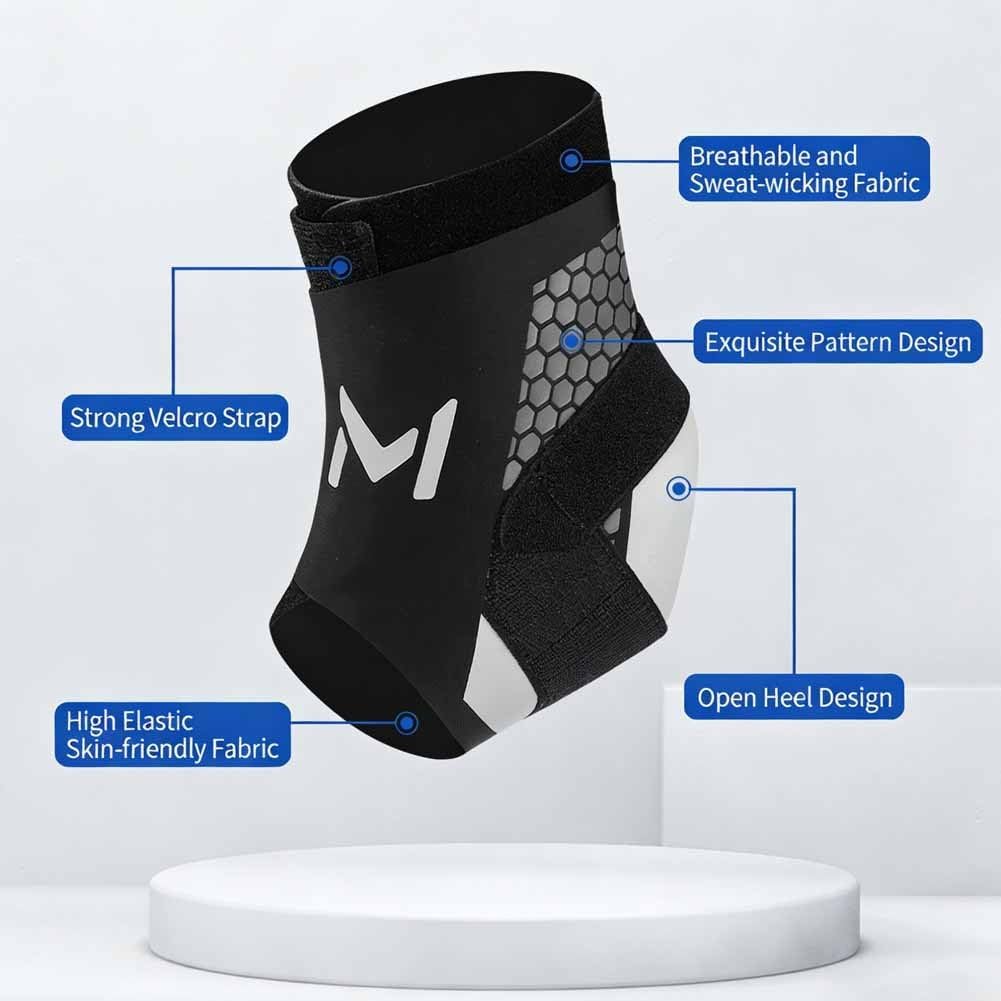 Ankle Compression Brace Sleeve Lace-Up Adjustable Sports Orthopedic Support


