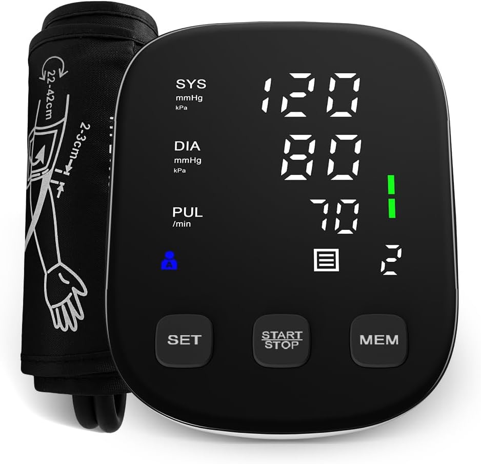 HOLFENRY Upper Arm Blood Pressure Monitor with BP Cuff, Dual-User Memory


