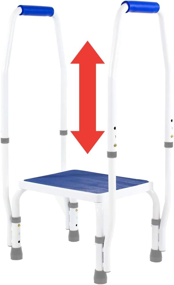 Platinum Health AdjustaStep DoubleSafe Deluxe Step Stool with Dual Handles, Height-Adjustable

