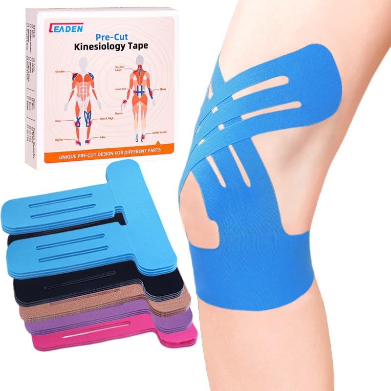 IEADEN Precut Kinesiology Tape for Knees, Knee Support and Stability, Waterproof

