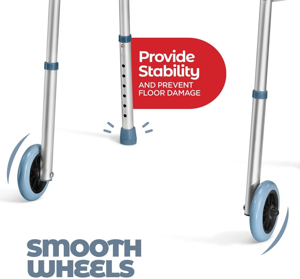 Medical King Walkers for Seniors with Wheels, Aluminum Lightweight Rolling Walker

