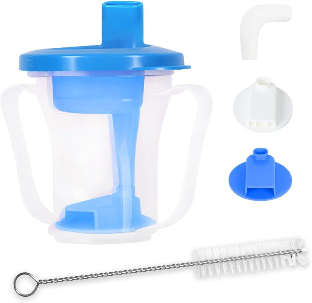 EZSLINGGLIDE Dysphagia Regulating Drinking Cup, Spill-Proof Adaptive Cup for Adults

