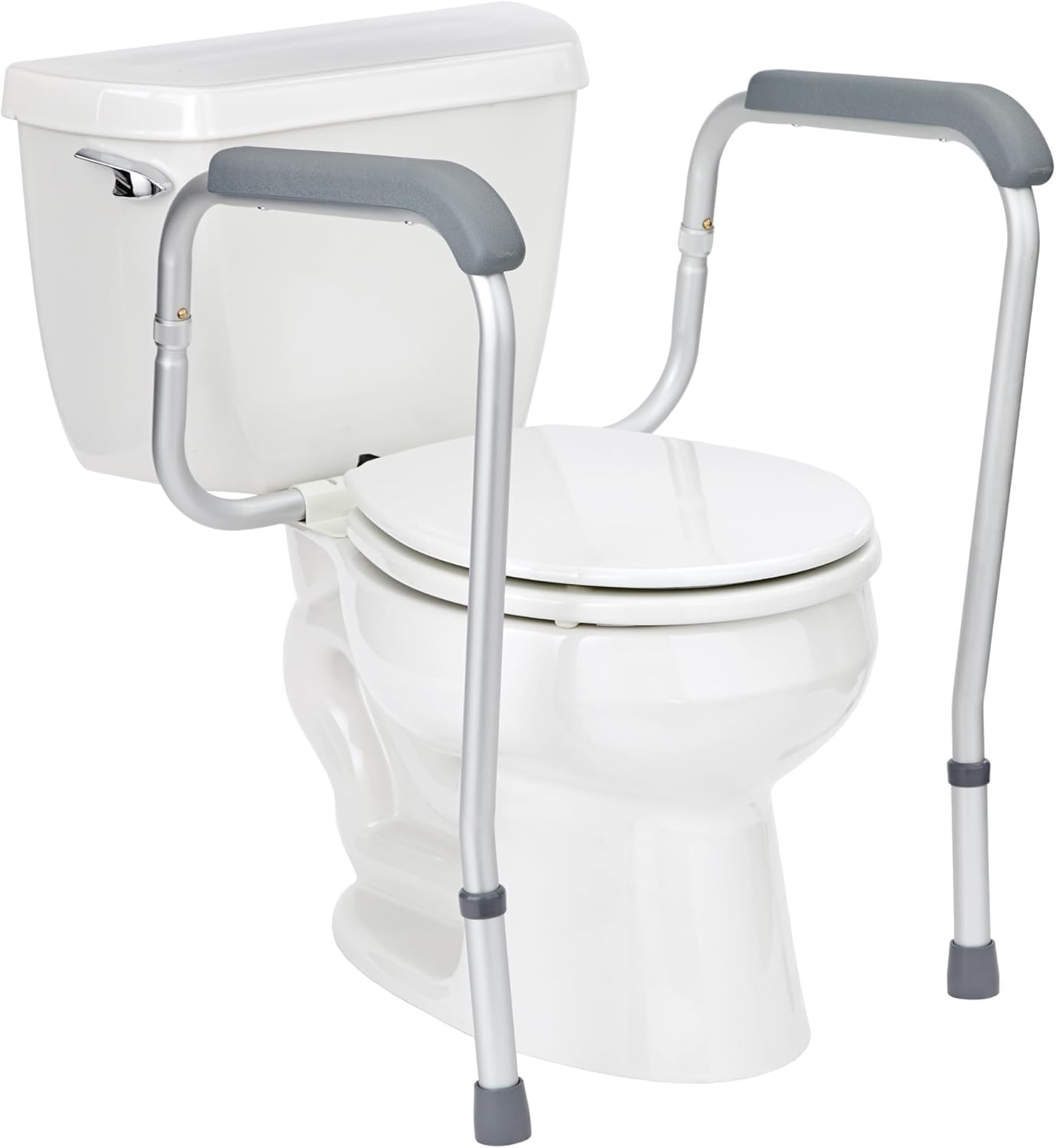 Foldable Toilet Safety Rail with Adjustable Height, Aluminum Frame, Easy Install


