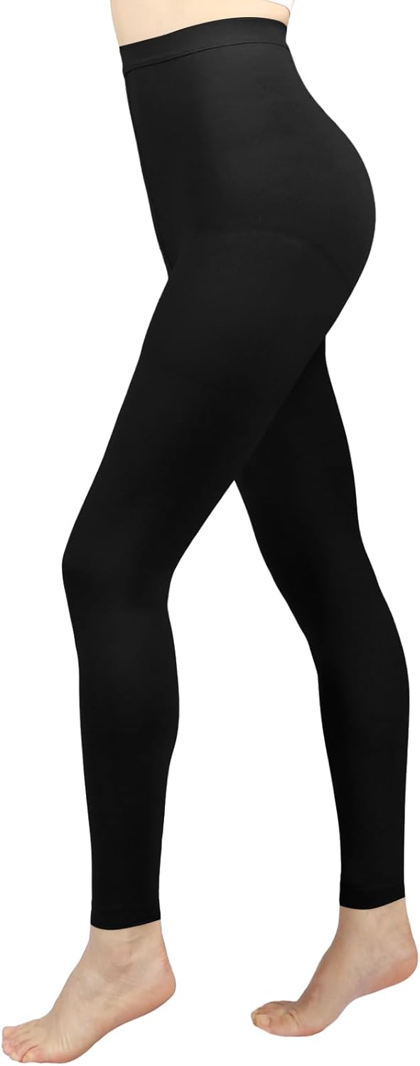 Women’s 20-30 mmHg Footless Compression Pantyhose, Waist-High Graduated Support

