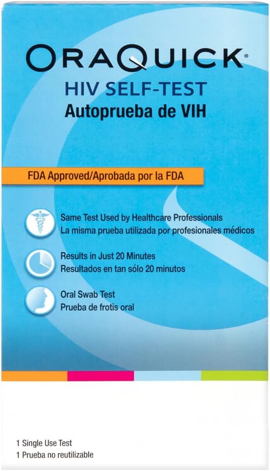 OraQuick HIV Self-Test Oral Fluid Rapid HIV-1 & HIV-2 Home Test Kit

