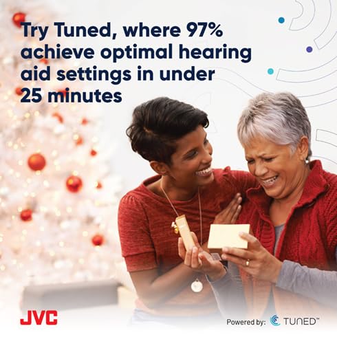 JVC OTC Hearing Aids for Mild to Moderate Hearing Loss, TUNED App, Bluetooth

