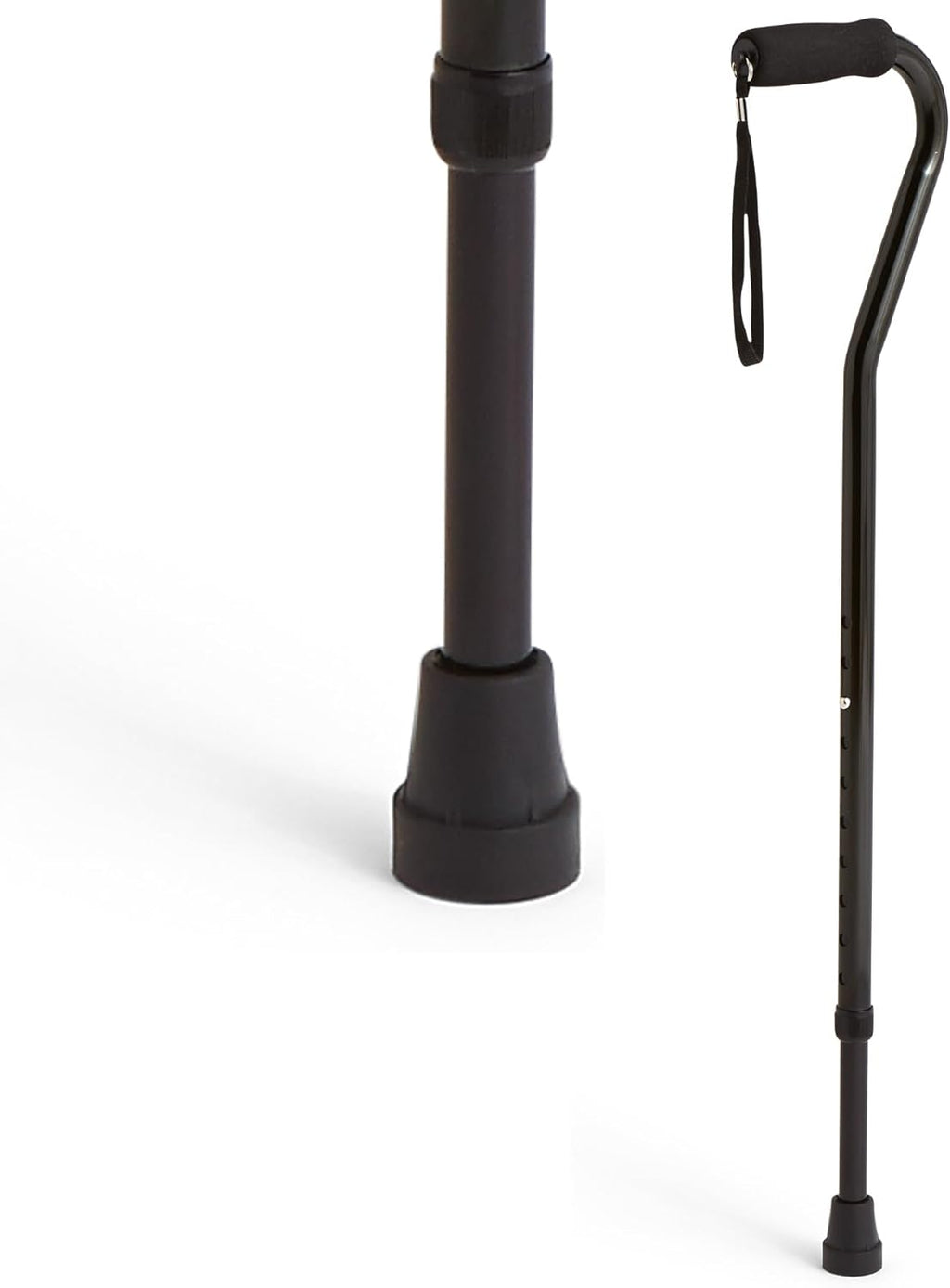 Medline Offset Handle Aluminum Cane with Foam Grip, Lightweight Mobility Support


