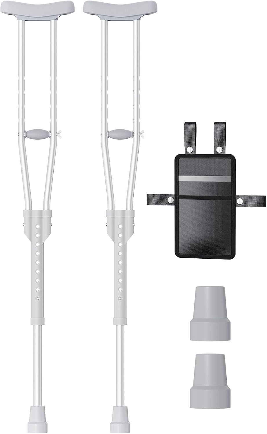 Adjustable Aluminum Crutches for Adults and Seniors, Lightweight Mobility Aid, 300 lb

