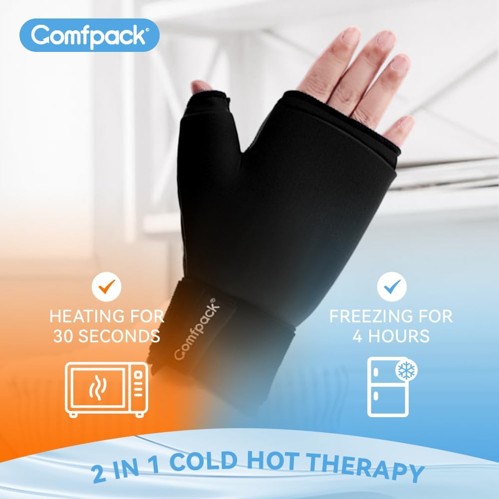 Comfpack Hand Ice Pack Gloves for Arthritis, Thumb & Wrist Cold Compress Wrap

