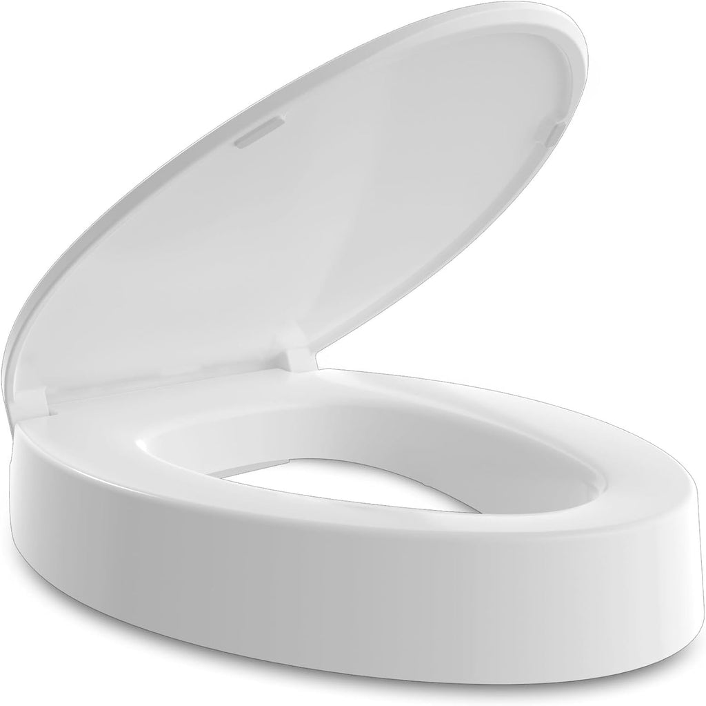CCBELLO Elongated Raised Toilet Seat Riser with Slow Close Hinges, Heavy Duty

