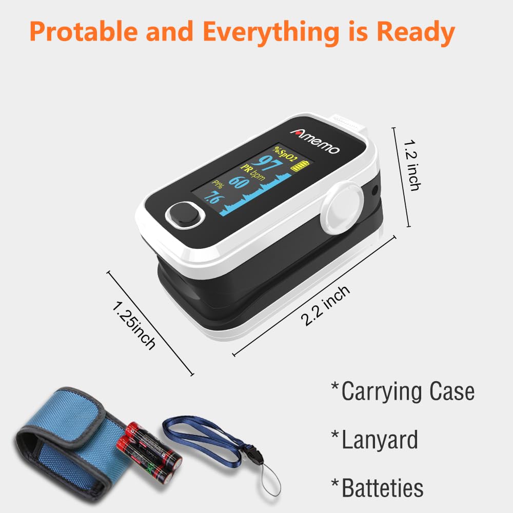 Pulse Oximeter with OLED Display, Fingertip Oxygen Saturation Monitor

