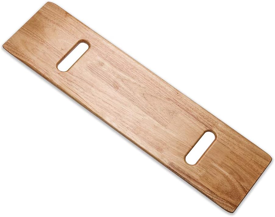 Wooden Transfer Board with Handles, 500 lb Capacity Slide Board for Mobility Transfers

