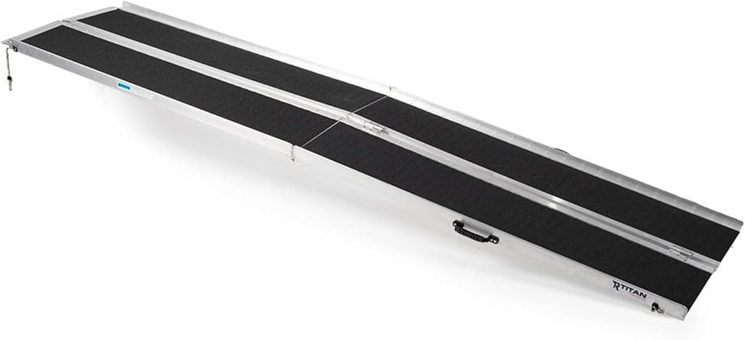 Titan Ramps Multi-Fold Wheelchair Ramp, Folding Aluminum Scooter Ramp

