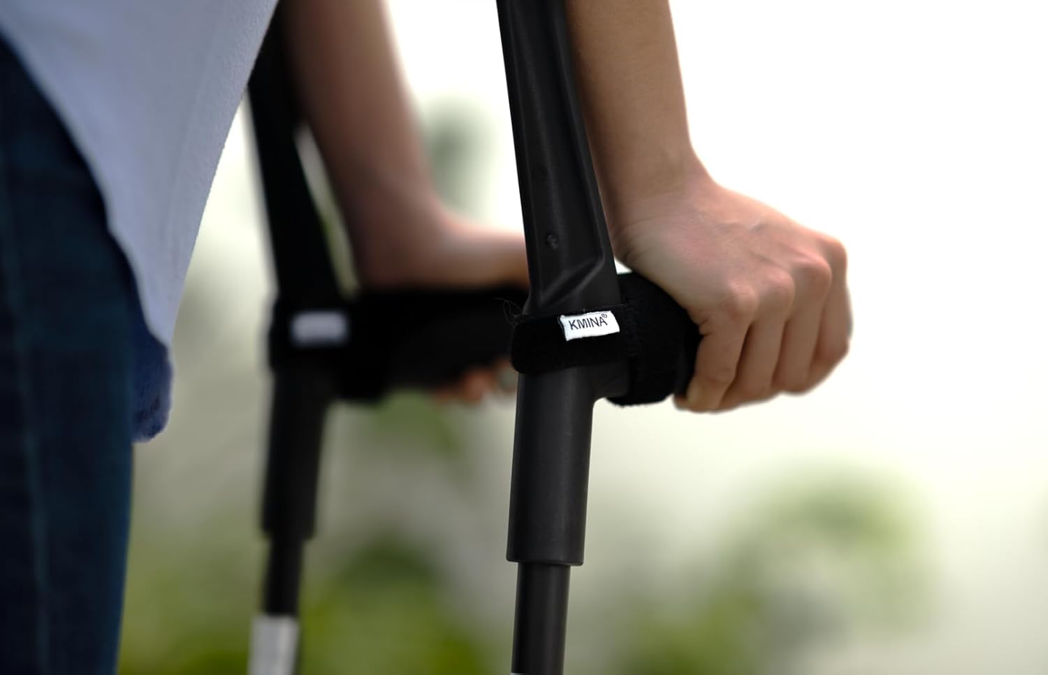 KMINA Forearm Crutches for Adults, Adjustable Height, Wide Tip, Aluminum

