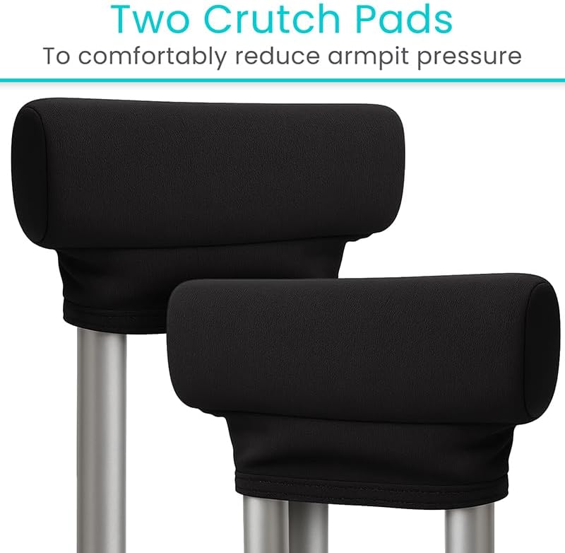 Vive Crutch Pads, Hand Grips, and Pouch Accessory Kit for Adults

