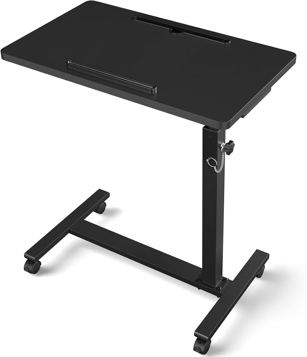 Eocnrhe Adjustable Overbed Bedside Table with Wheels, Rolling Hospital Desk

