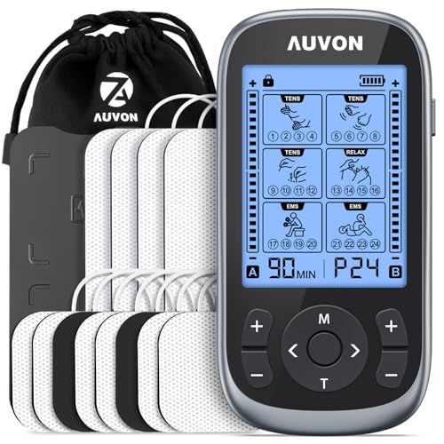 AUVON 3-in-1 TENS EMS Relax Muscle Stimulator with 40 Intensities and 24 Modes