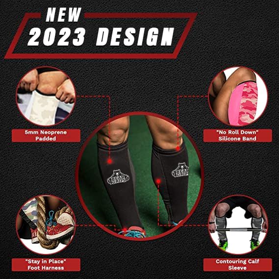 Bear Grips Deadlift Shin Guards Breathable Calf Support Sleeve for Gym Training

