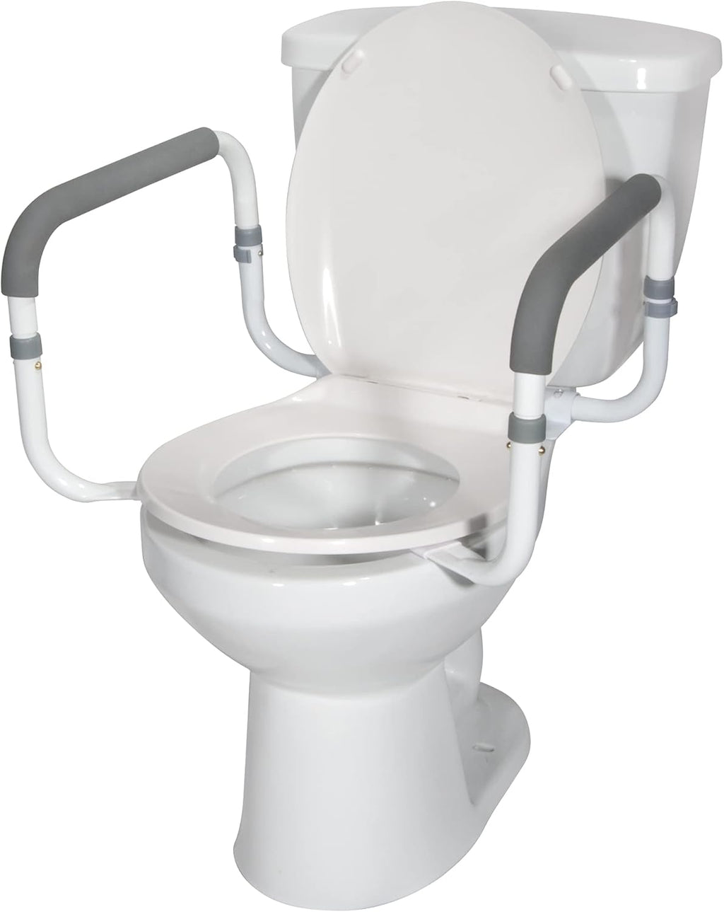 Drive Medical Toilet Grab Bar with Padded Armrests for Standard & Elongated Toilets

