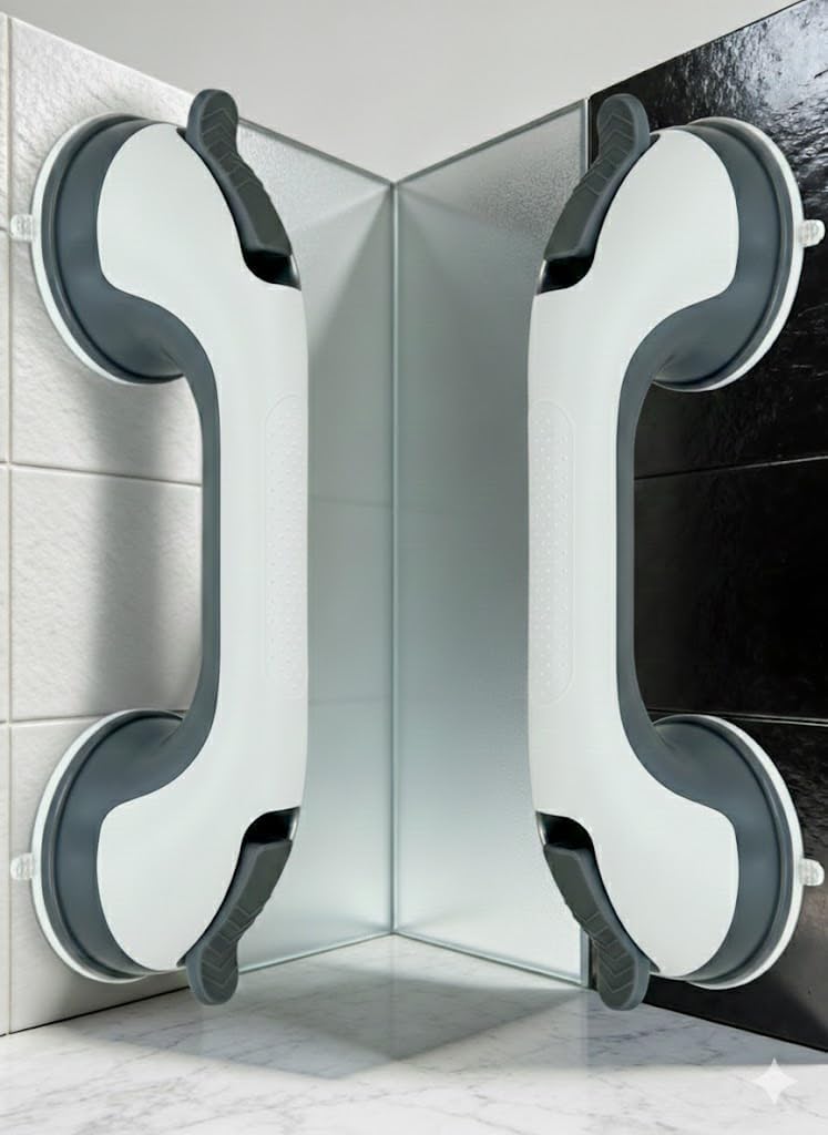 Suction Grab Bar for Shower and Bathtub Safety Handle, Tool-Free No-Drill

