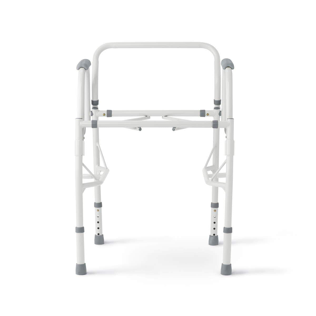 Medline Adjustable Steel Drop-Arm Bedside Commode Chair, Portable Toilet, 350 lb

