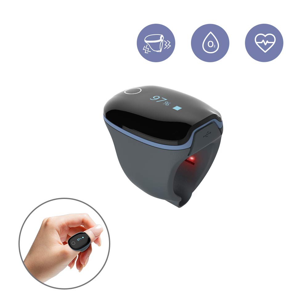 Wellue O2ring Pulse Oximeter Ring, Rechargeable Bluetooth Oxygen Saturation Monitor

