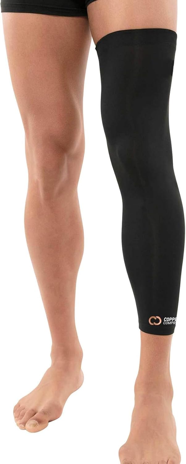 Copper Compression Leg Compression Sleeve with Copper Infused Knee Stabilizer Brace

