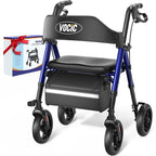 VOCIC Z21 Rollator Walker with Seat, 8" All-Terrain Big Wheels, Foldable
