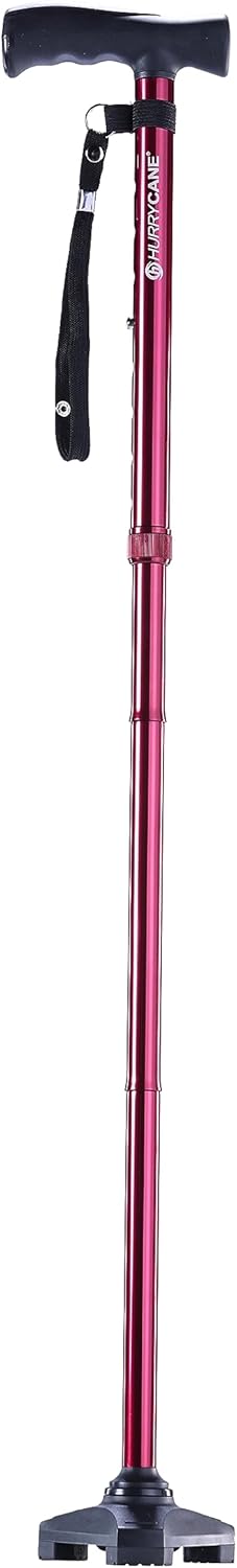 HurryCane Freedom Edition Foldable Walking Cane with T Handle

