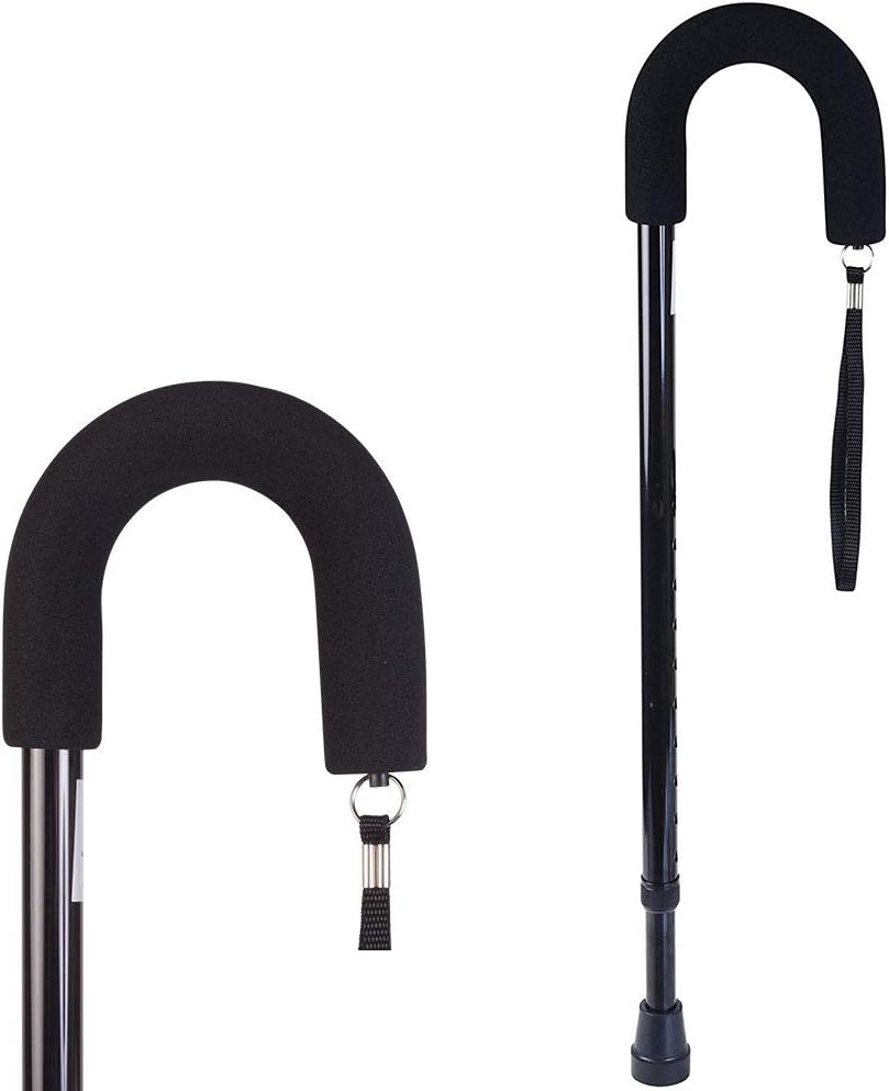 DMI Deluxe Adjustable Walking Cane with Comfort Grip Handle and Strap

