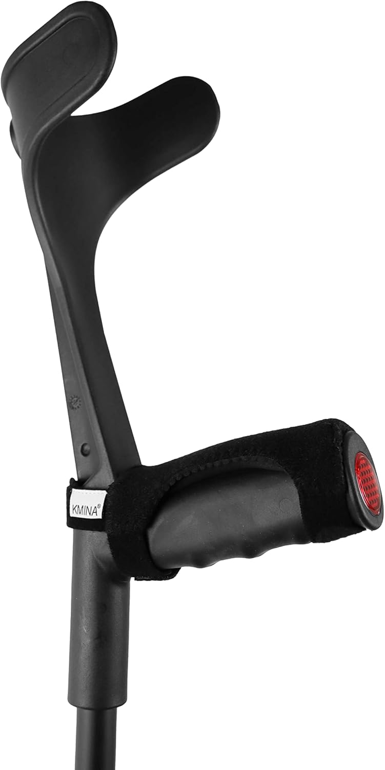 KMINA Forearm Crutches for Adults, Adjustable Height, Wide Tip, Aluminum

