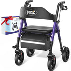 VOCIC Z21 Rollator Walker with Seat, 8" All-Terrain Big Wheels, Foldable