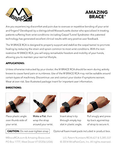 M BRACE RCA Carpal Tunnel Wrist Brace, Lightweight Support for Nerve Relief


