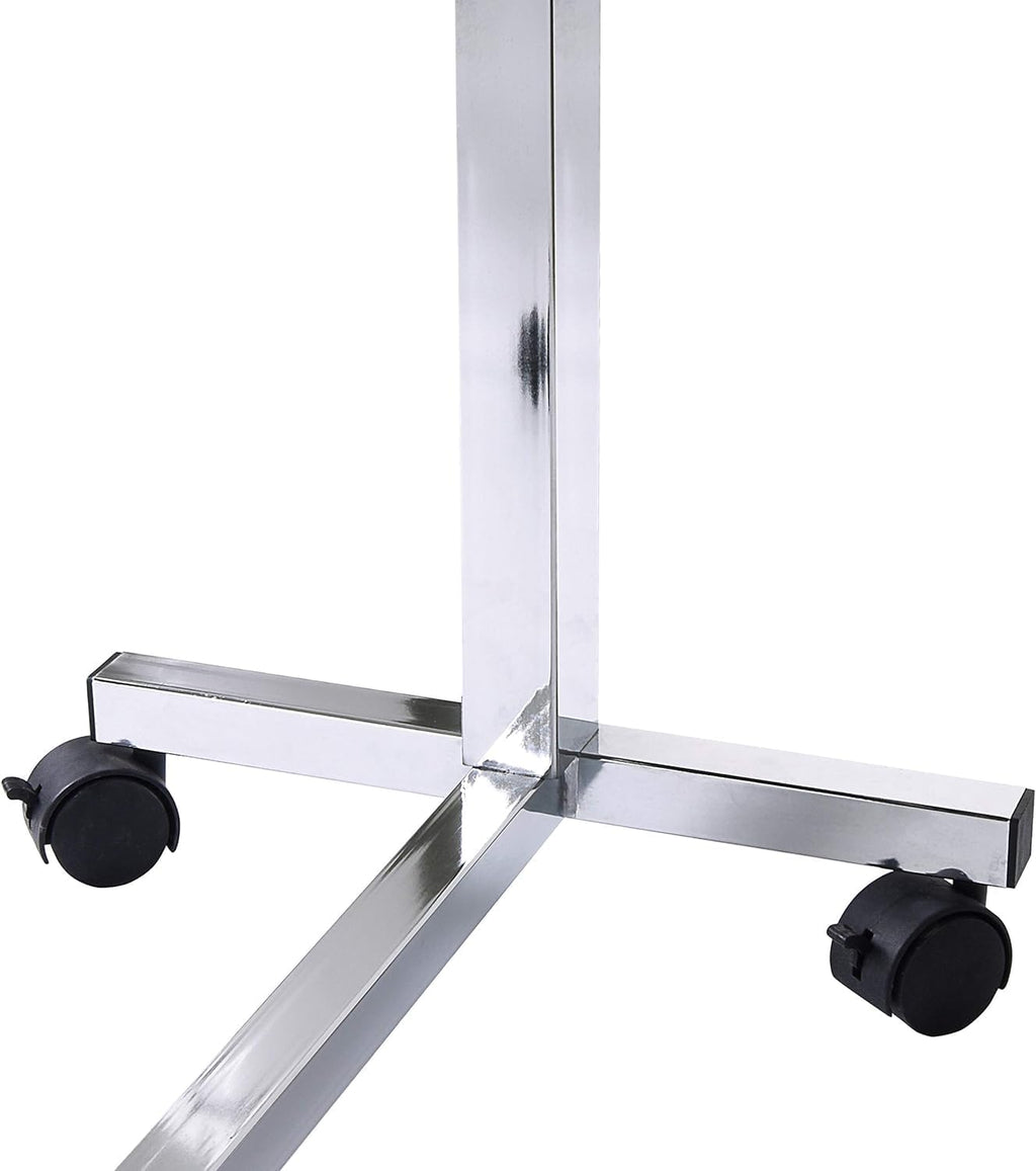 Vaunn Medical Pneumatic Adjustable Tilt Overbed Bedside Table with Wheels

