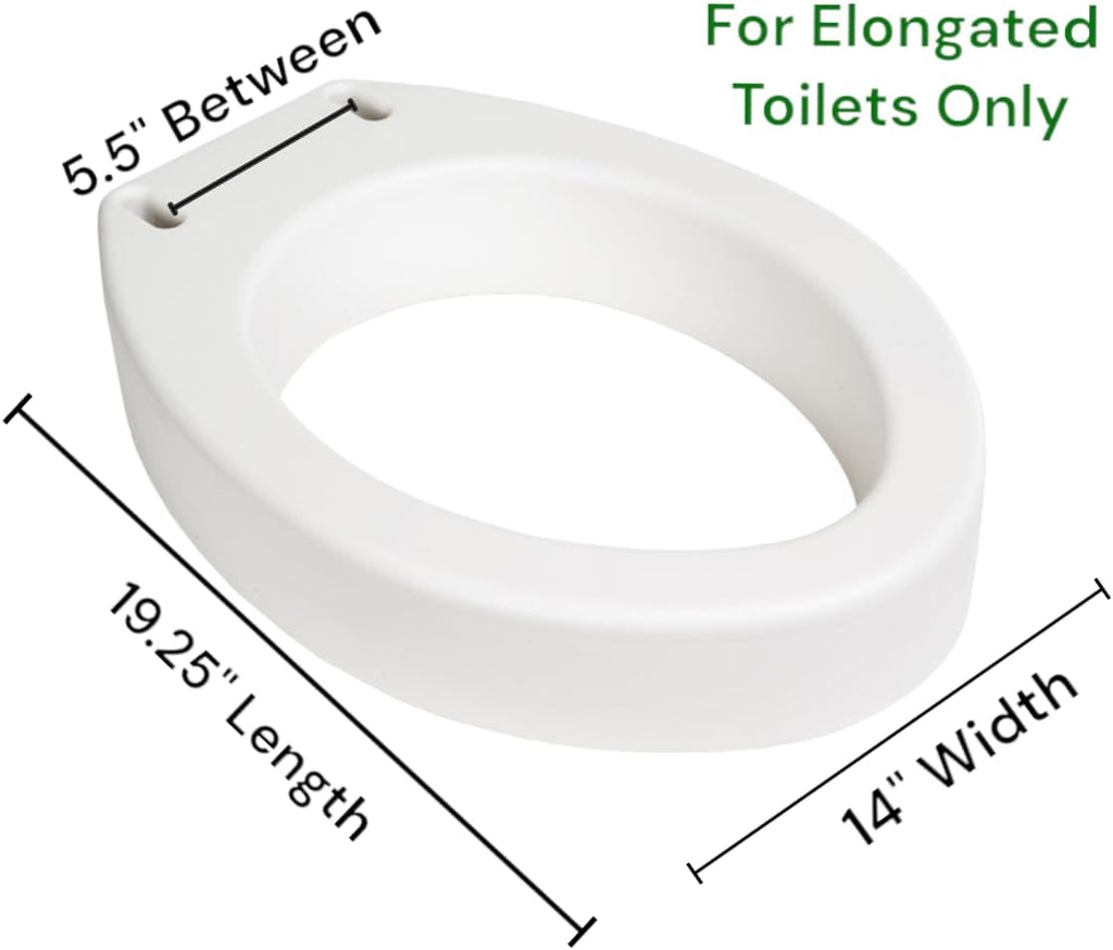 Essential Medical Supply Toilet Seat Riser, Elevated Height 19 x 14 x 3.5 in, 300 lb

