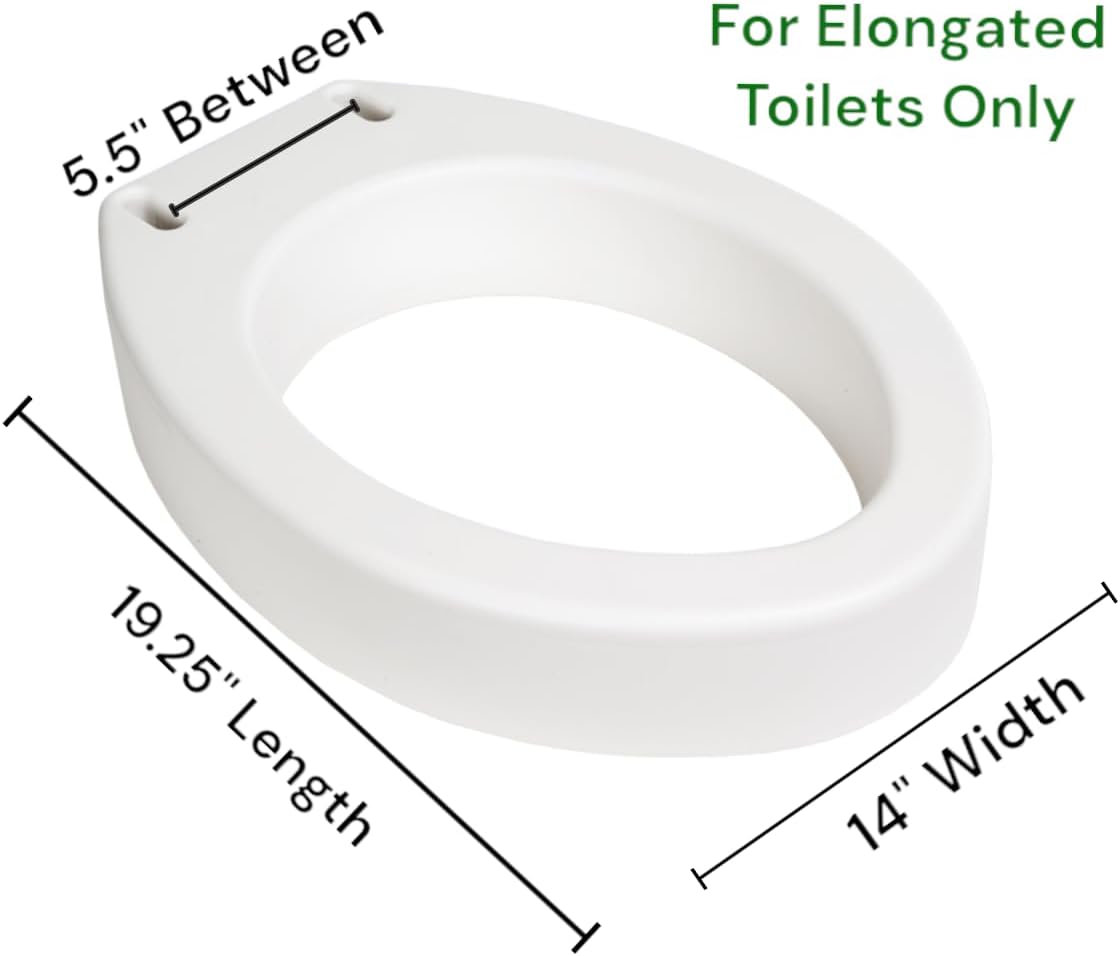 Essential Medical Supply Toilet Seat Riser, Elevated Height 19 x 14 x 3.5 in, 300 lb

