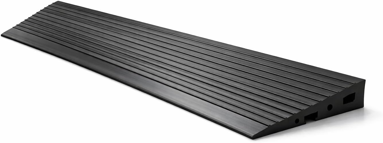 1-Inch Natural Rubber Wheelchair Threshold Ramp, Non-Slip, 2200 lb, Cuttable

