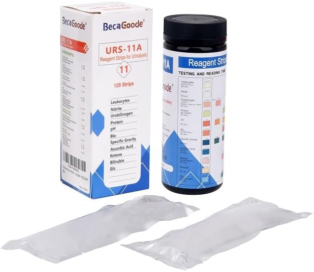 BecaGoode Urine Rapid Test Strips 11 Parameters UTI, Kidney, Liver & Gallbladder 120

