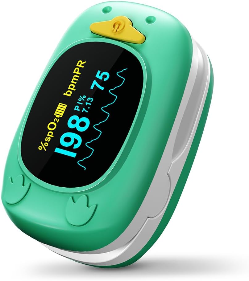 HOLFENRY Kids Fingertip Pulse Oximeter Oxygen Monitor with Large Display

