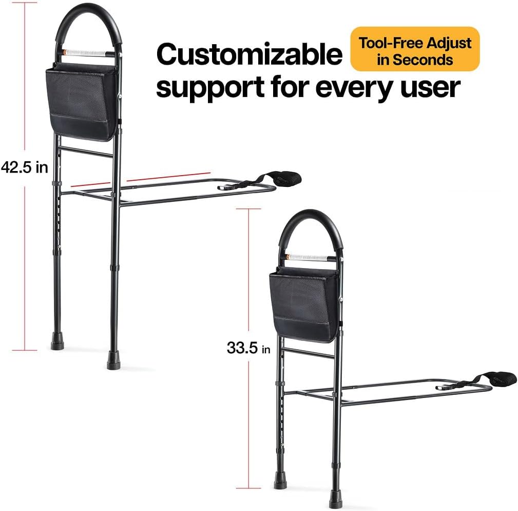 Medical King Adjustable Bed Assist Rails for Seniors, Non-Slip Safety Bed Rail


