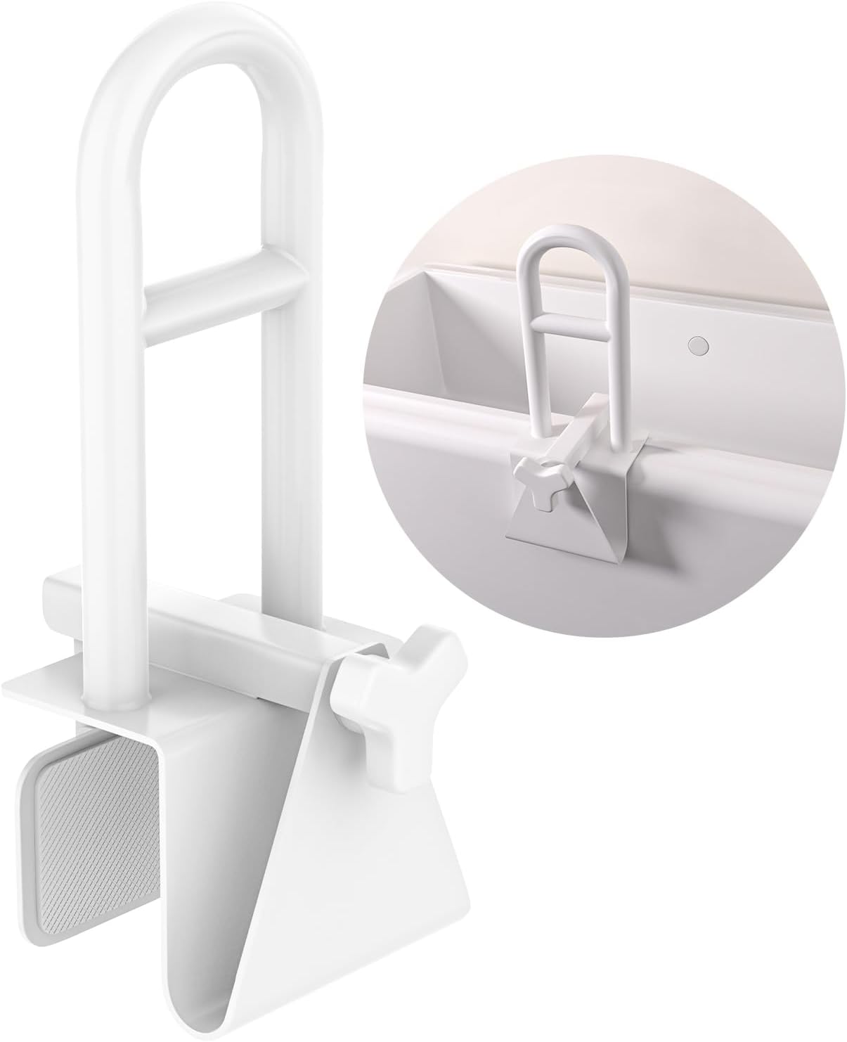 YuanDe Stainless Steel Tub Safety Rail Grab Bar, Clamp-On Bath Handle, 300 lb

