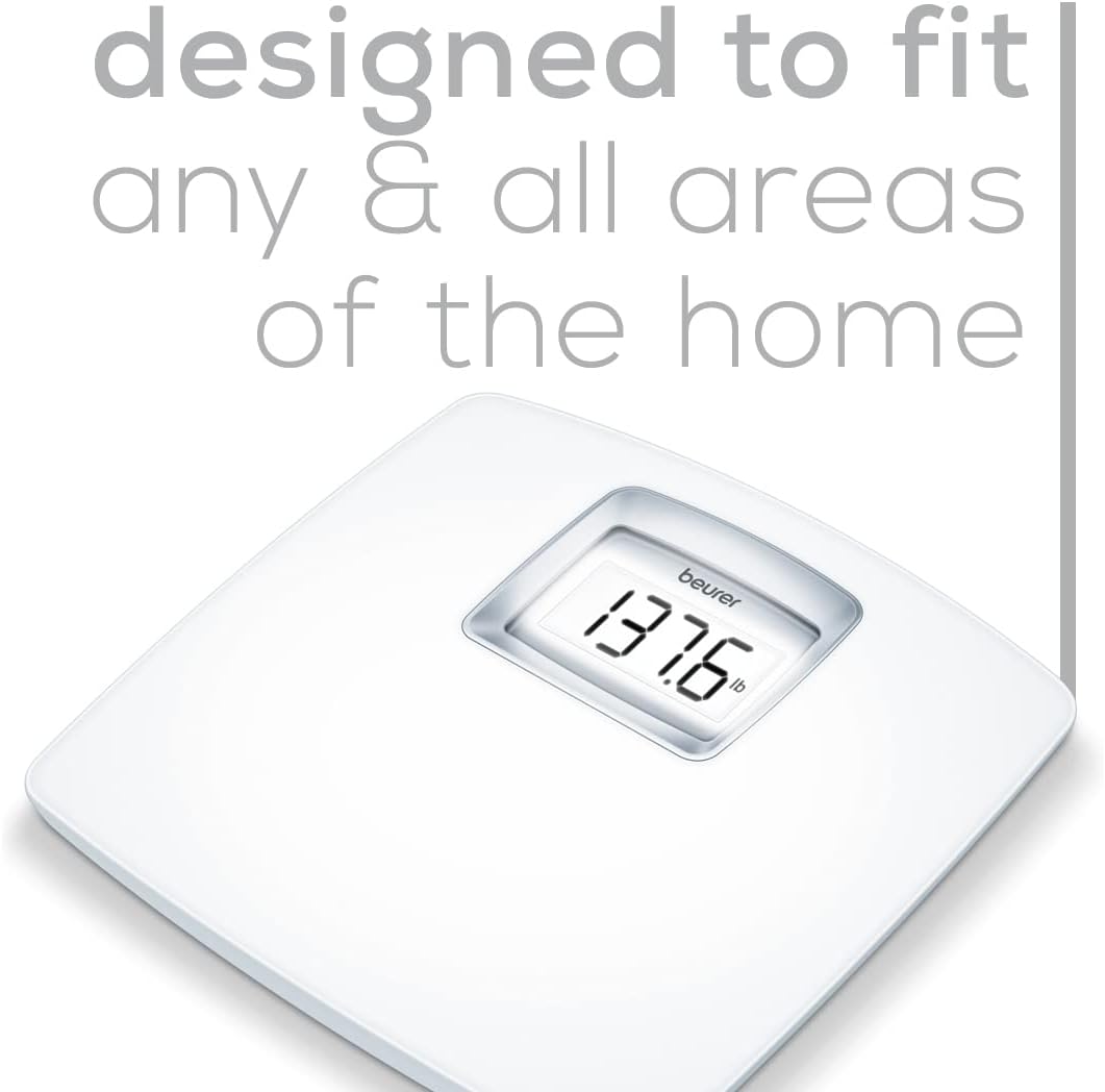 Beurer PS25 Digital Bathroom Scale for Body Weight, 400 lb Capacity, Auto-Calibrate

