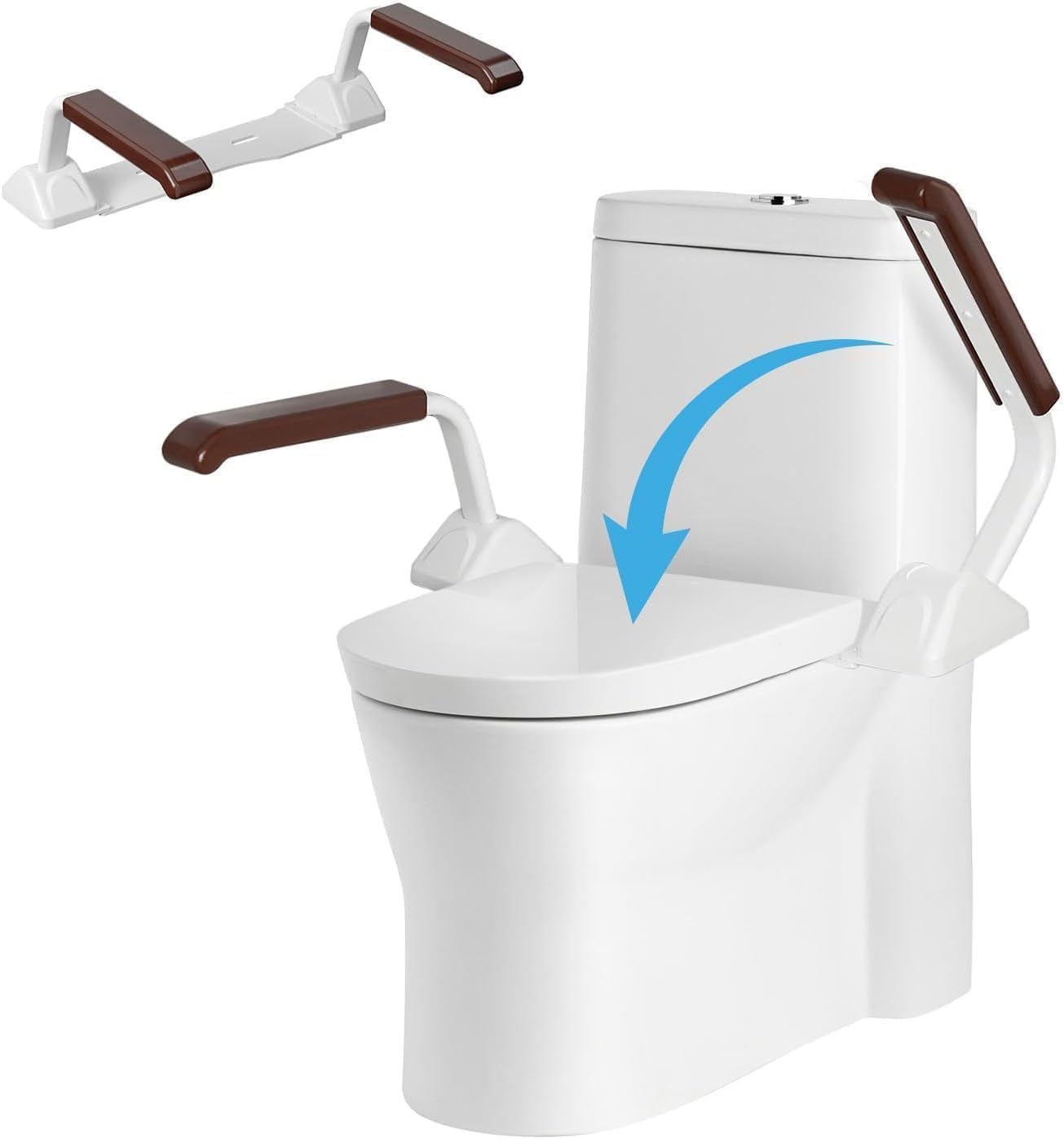 Toilet Safety Rails for Seniors Adjustable Toilet Grab Bars Handicap Support Frame


