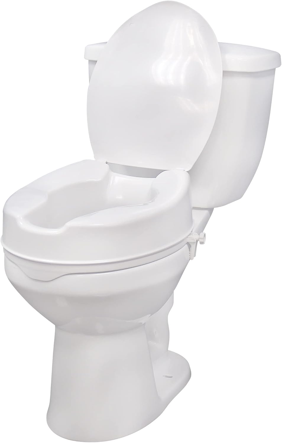 Drive Medical Raised Toilet Seat with Locking Lid, Standard Toilet Seat

