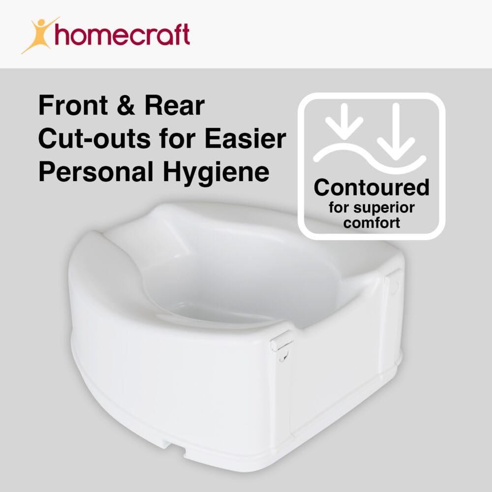 Homecraft Savanah Raised Toilet Riser with Locking Brackets for Standard Toilets

