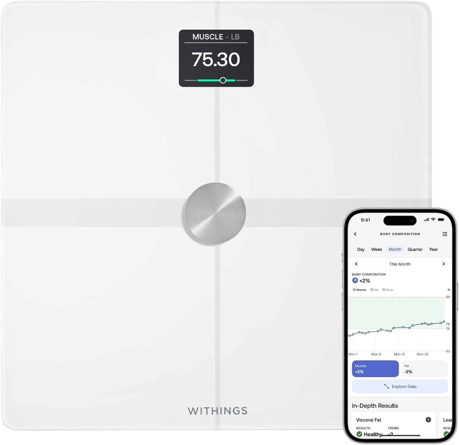 Withings Body Smart Smart Scale for Body Weight and Body Fat WiFi Bluetooth

