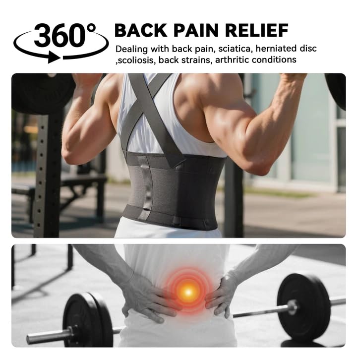 Adjustable Lower Back Support Belt for Men & Women, Sciatica Back Brace

