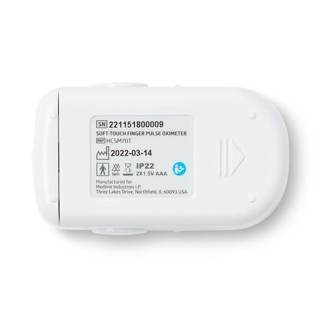 Medline Soft-Touch Bluetooth Fingertip Pulse Oximeter, OLED Display

