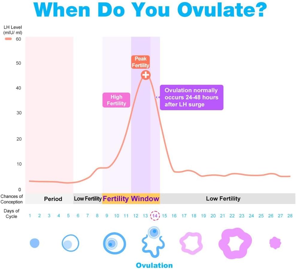 Easy@Home Ovulation Test Strips Fertility LH Urine Test for Home Timing

