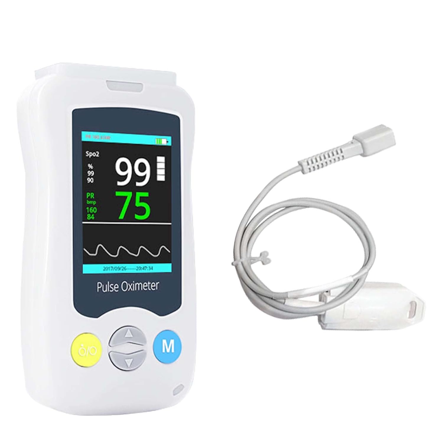 Fingertip Pulse Oximeter with Alarm, SpO2 Heart Rate Monitor, HD Display

